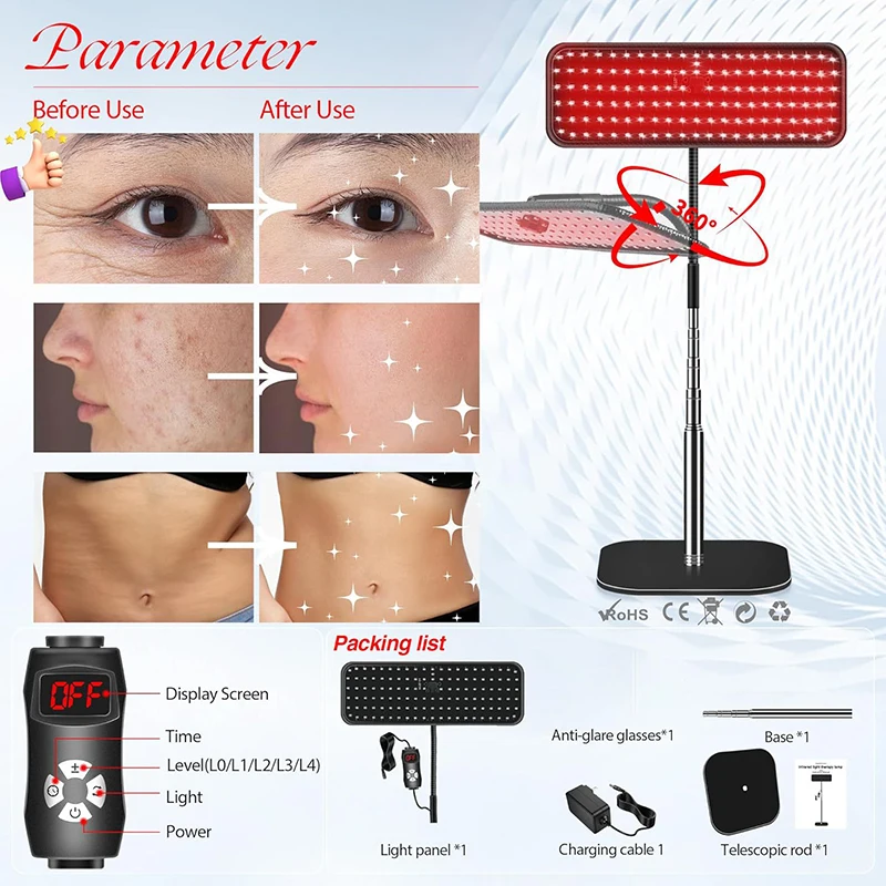 Panel de terapia de luz roja L - Galvanic Skin Sensor reseña y precio